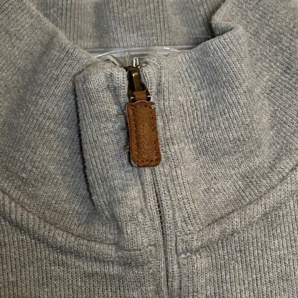 Polo Ralph Lauren Men's‎ 1/4 Zip Pullover Sweater Gray 100% Cotton Size Large